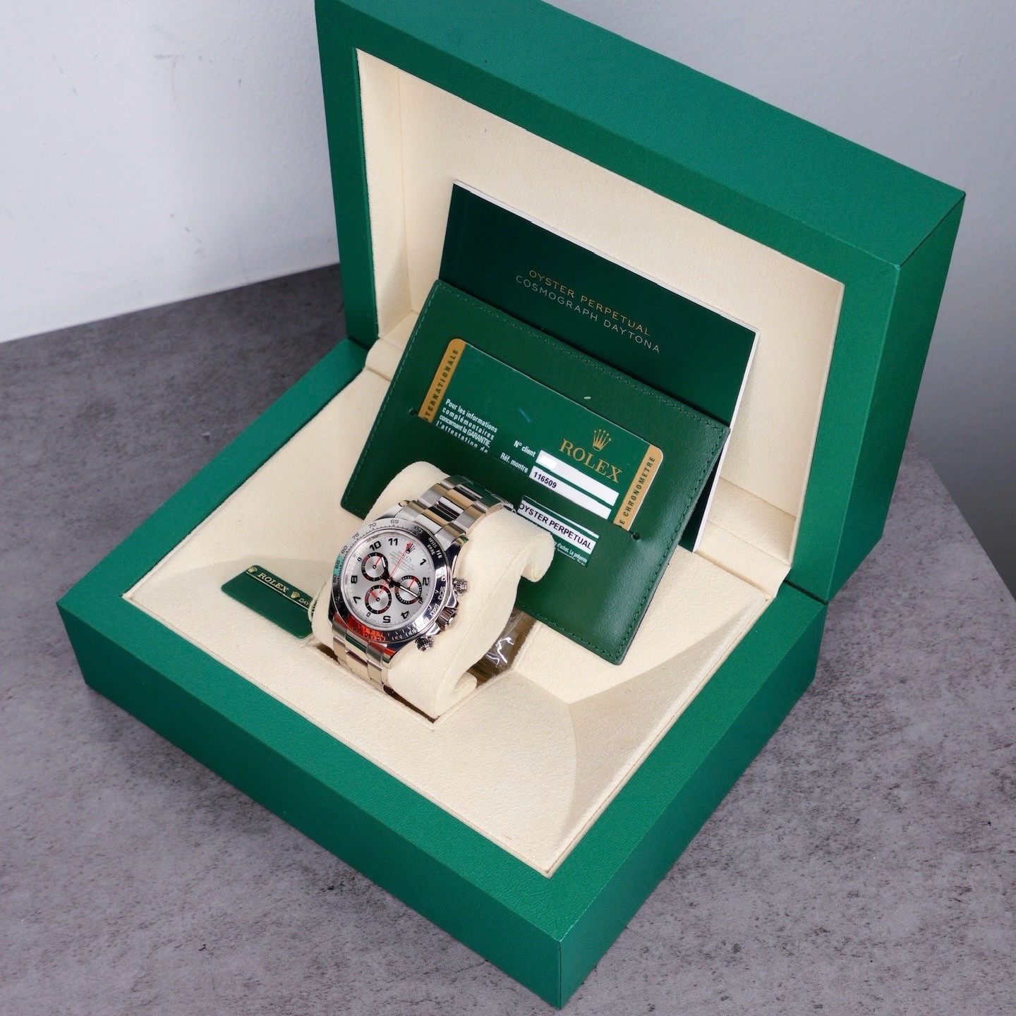 Rolex Daytona 116509 SILVER RACING Silver Arabic Dial 18K White Gold 40mm