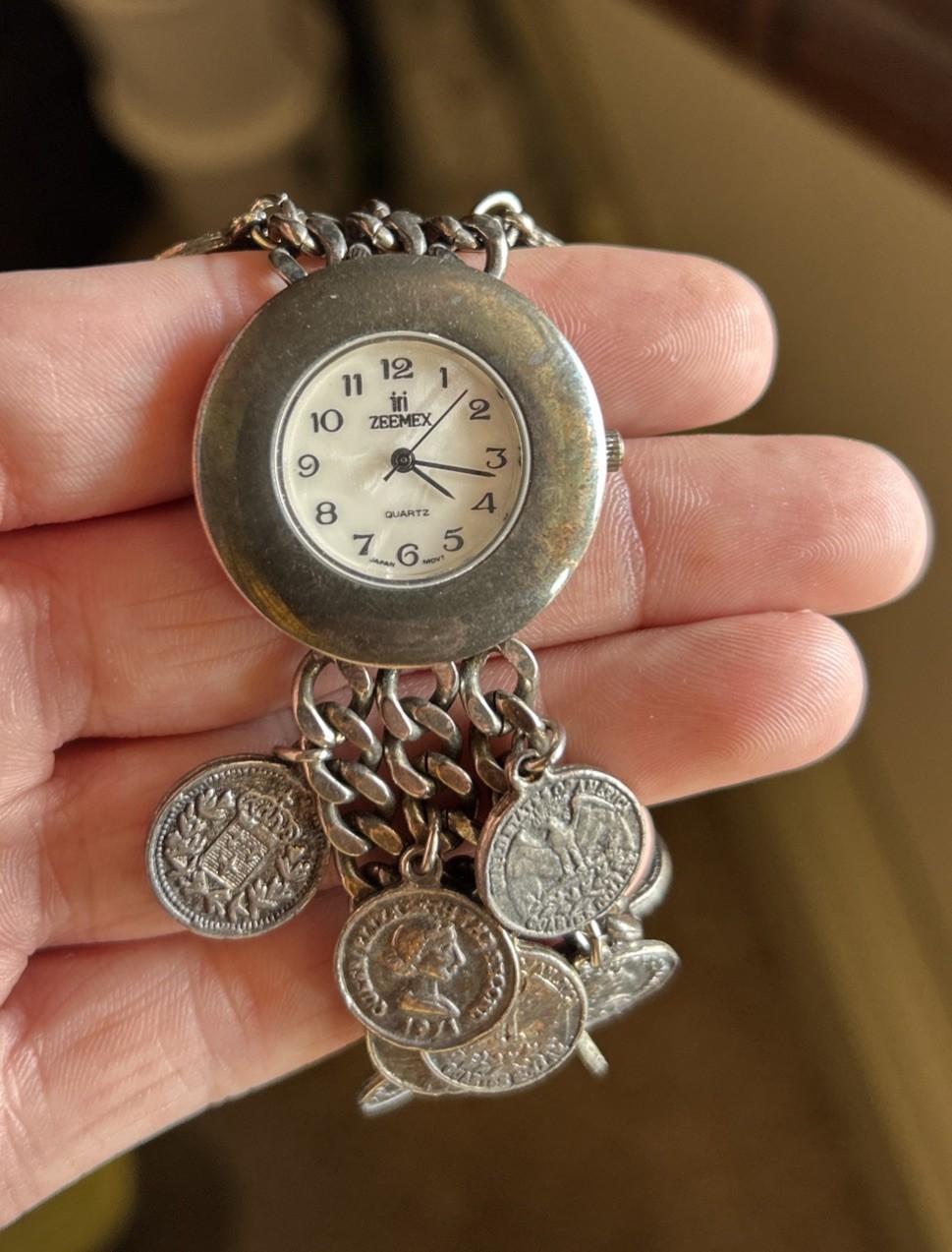 Vintage Zeemex Watch Japan Movement Quartz 1971 Coins Look