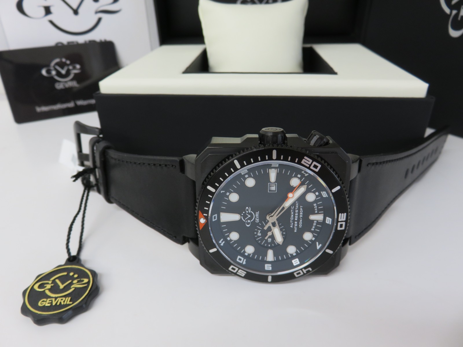 GV2 by Gevril Men’s 4554 XO Submarine Swiss Automatic Date Stainless Steel Watch