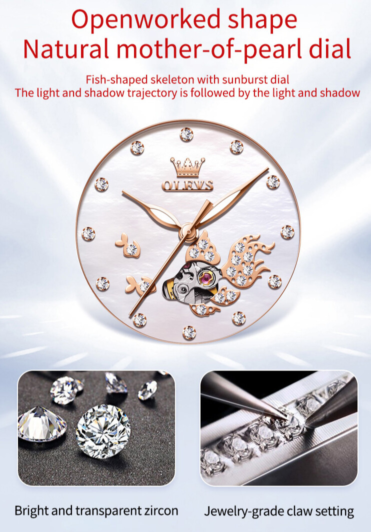 OLEVS Waterproof Luminous Diamonds Dials Automatic Mechanical Watch Women’s